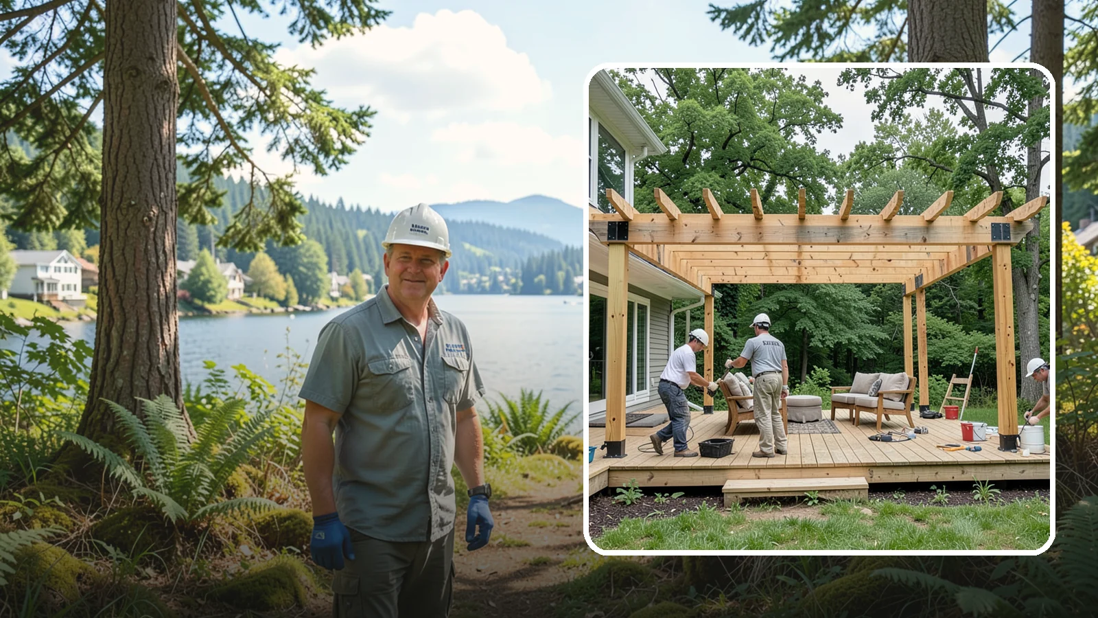 Pergola Construction in Milton, King County, WA - A custom-built pergola that defines your patio or deck with structure, shade, and year-round Pacific Northwest character.