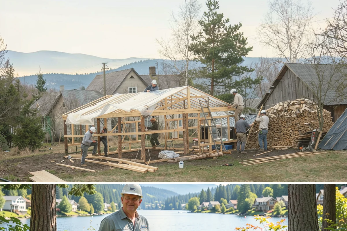 Pergola Construction in Milton, King County, WA - Late spring through early fall offers the driest window for footing cures and finish application in Western Washington.