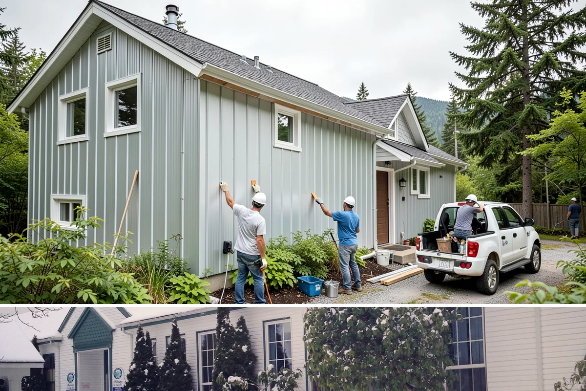 Pergola Construction in Pacific, King County, WA - Late spring through early fall offers the driest window for footing cures and finish application in Western Washington.