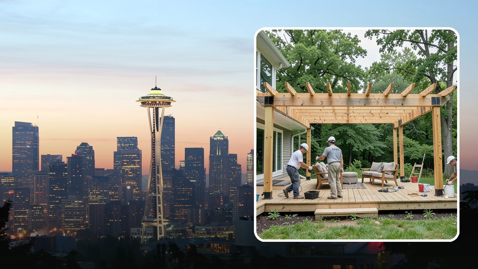 Pergola Construction in Seattle, King County, WA - A custom-built pergola that defines your patio or deck with structure, shade, and year-round Pacific Northwest character.