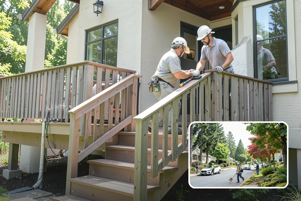 Pergola Over Deck in Beaux Arts Village, King County, WA - Adds shade and defined structure overhead