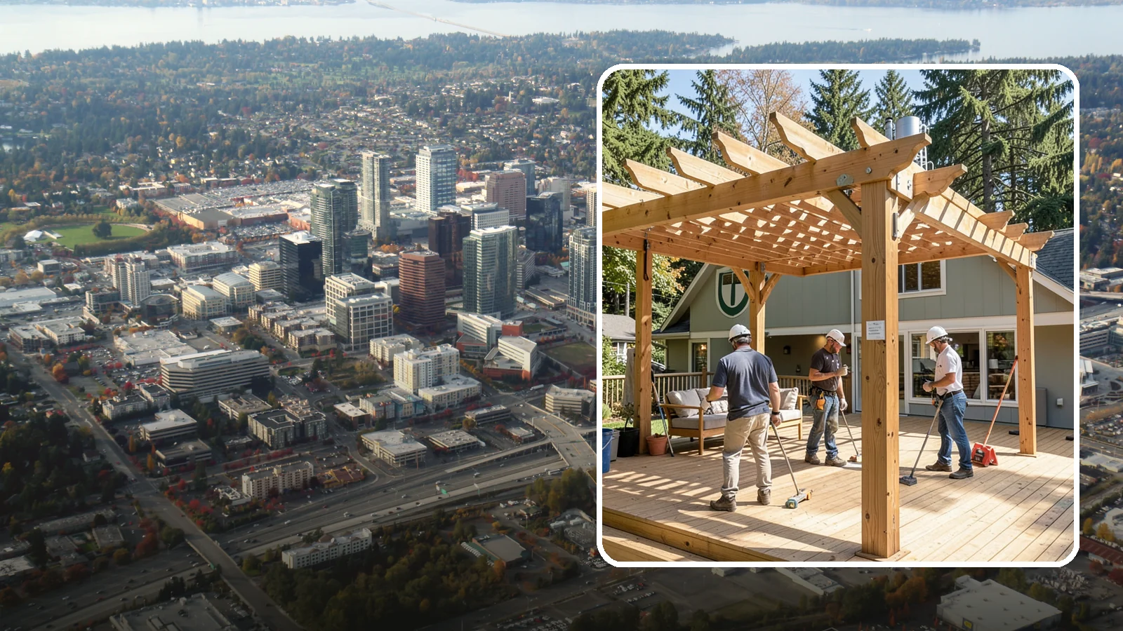 Pergola Over Deck in Bellevue, King County, WA - A pergola over your deck that adds shade, structure, and Northwest-ready outdoor style.