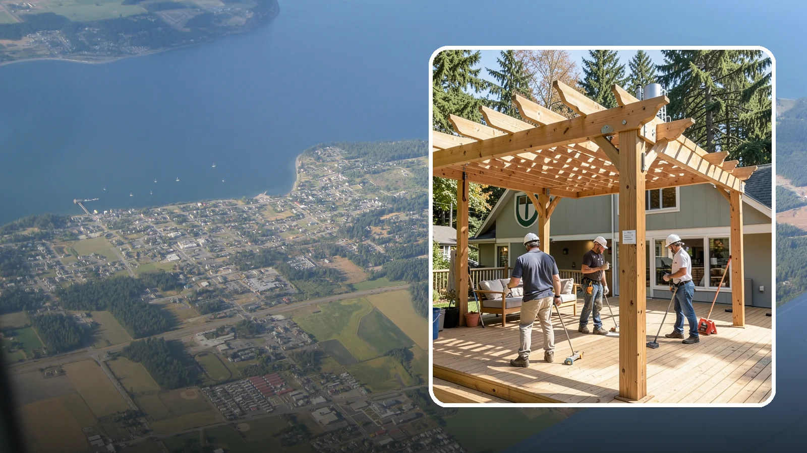 Pergola Over Deck in Coupeville, Island County, WA - A pergola over your deck that adds shade, structure, and Northwest-ready outdoor style.