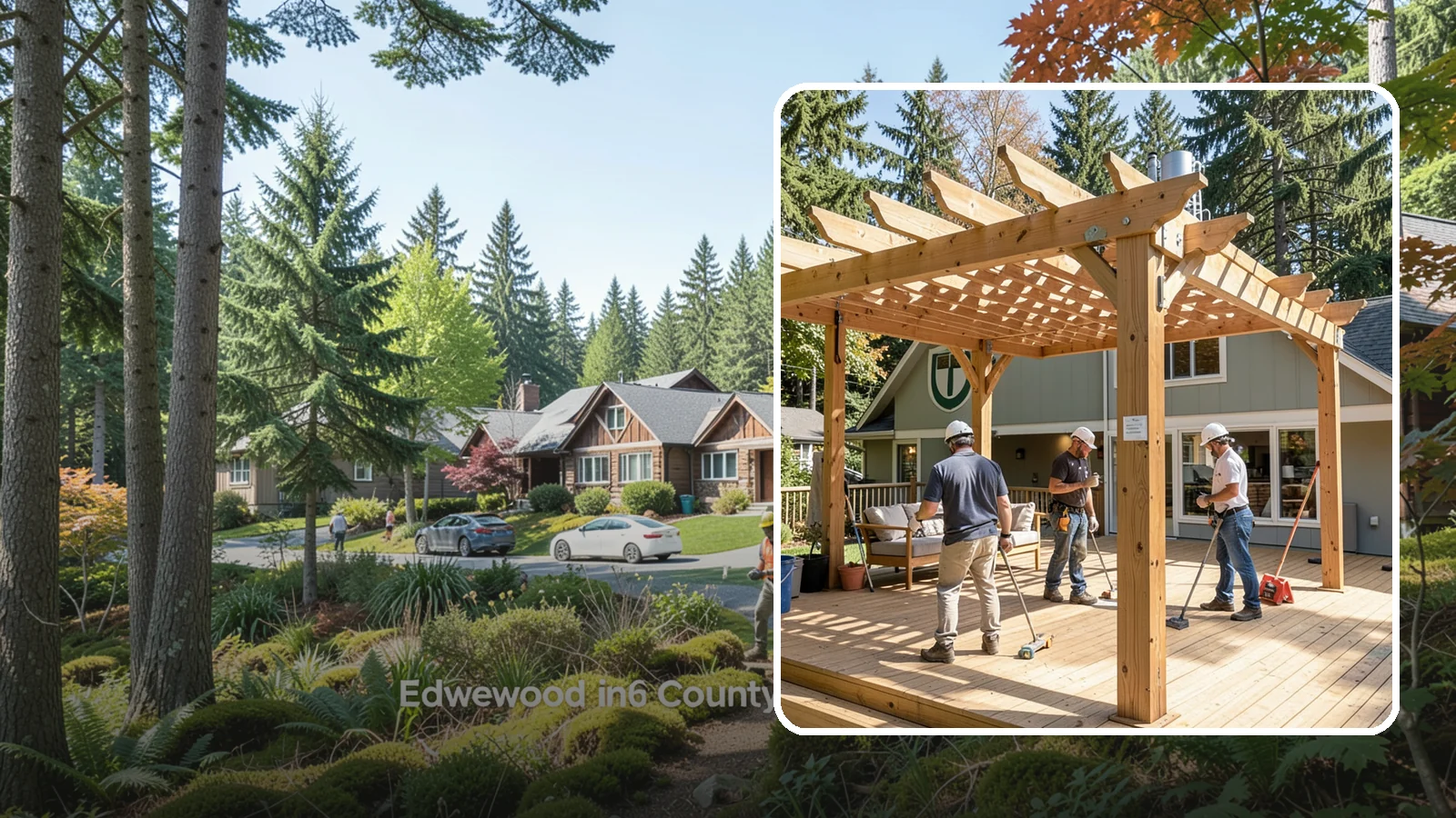 Pergola Over Deck in Edgewood, Pierce County, WA - A pergola over your deck that adds shade, structure, and Northwest-ready outdoor style.