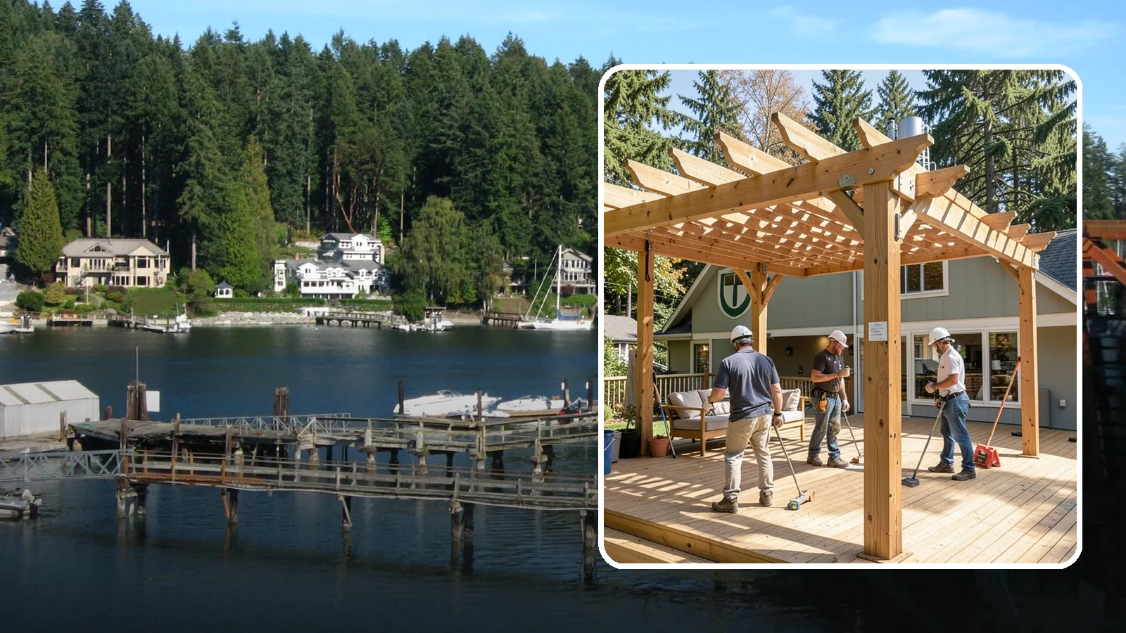Pergola Over Deck in Gig Harbor, Pierce County, WA - A pergola over your deck that adds shade, structure, and Northwest-ready outdoor style.