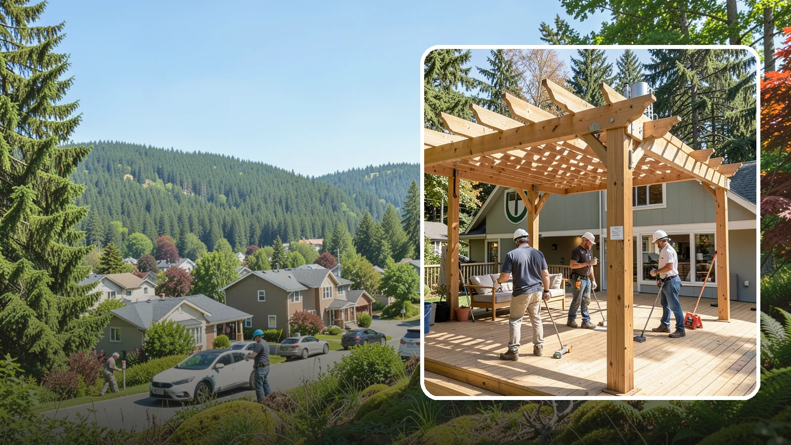Pergola Over Deck in Index, Snohomish County, WA - A pergola over your deck that adds shade, structure, and Northwest-ready outdoor style.