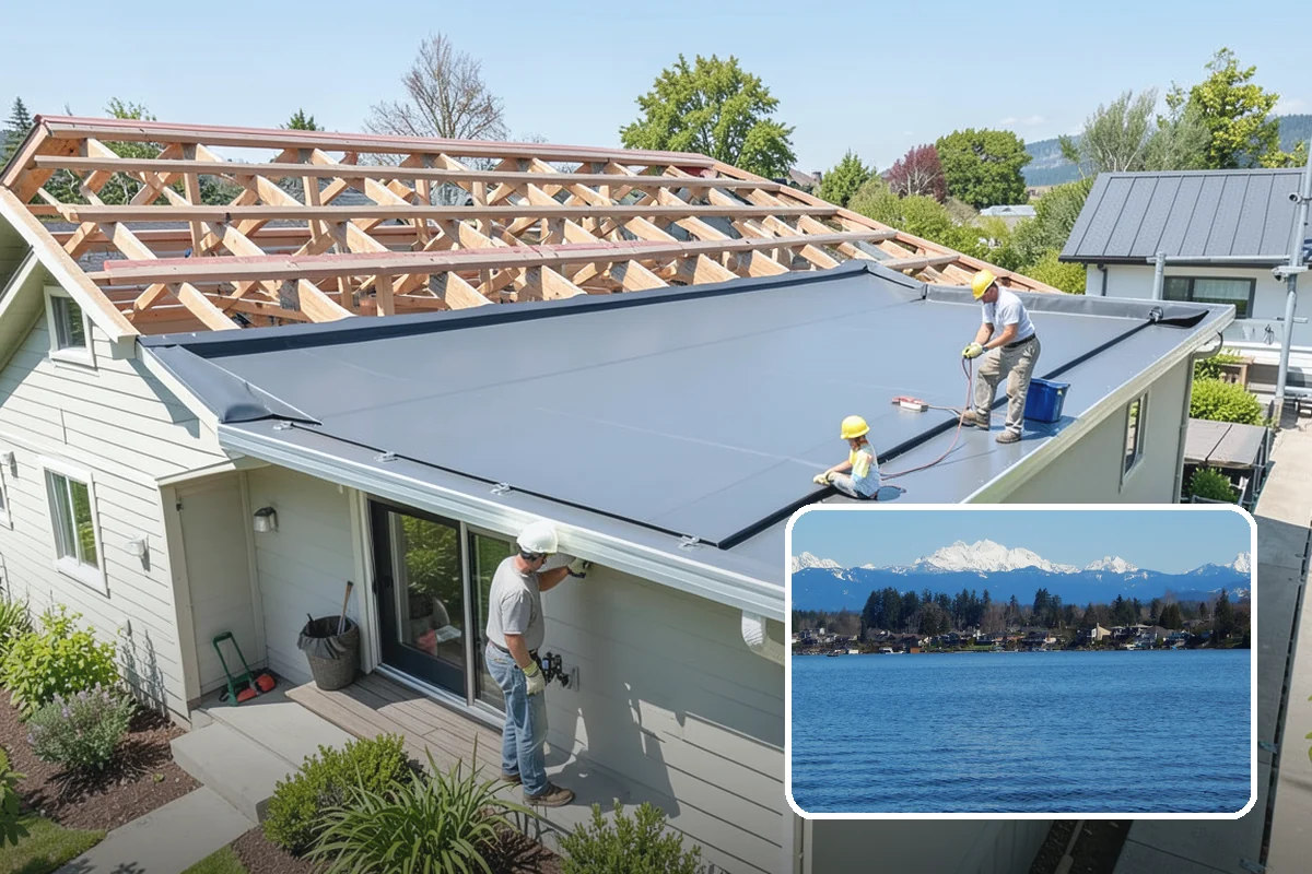Pergola Over Deck in Lake Stevens, Snohomish County, WA - Adds shade and defined structure overhead