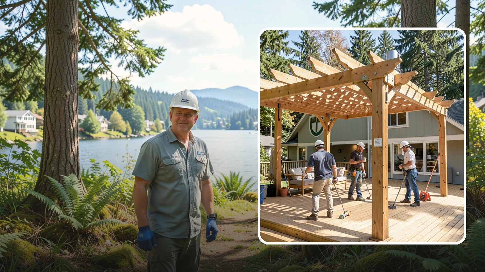 Pergola Over Deck in Milton, King County, WA - A pergola over your deck that adds shade, structure, and Northwest-ready outdoor style.
