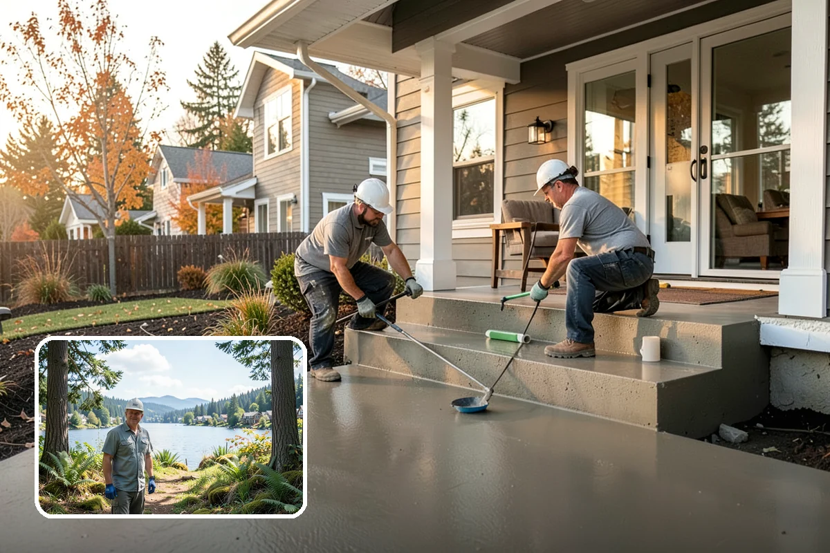 Pergola Over Deck in Milton, King County, WA - Adds shade and defined structure overhead