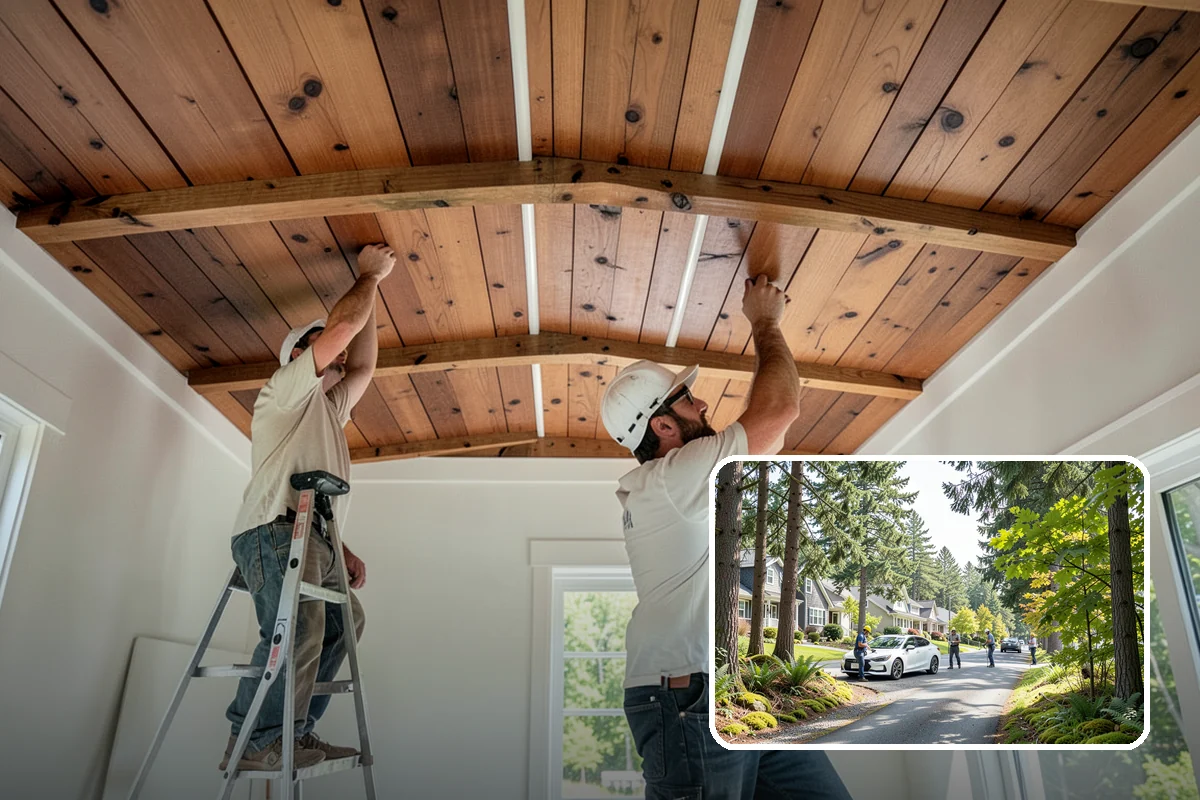 Pergola Over Deck in Normandy Park, King County, WA - Adds shade and defined structure overhead