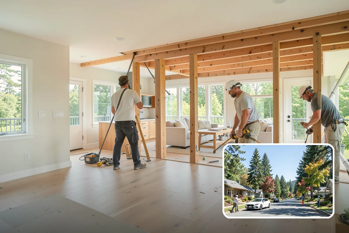 Pergola Over Deck in Orting, Pierce County, WA - Adds shade and defined structure overhead