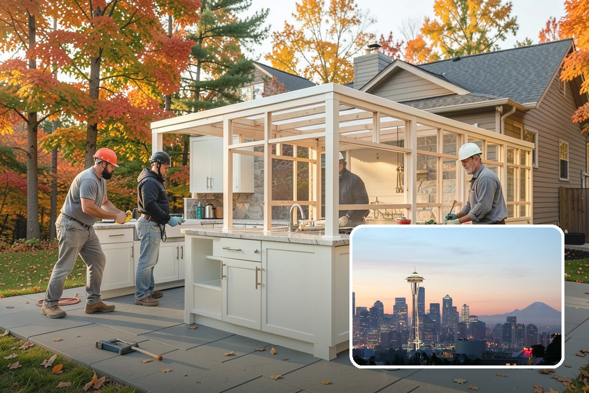 Pergola Over Deck in Seattle, King County, WA - Adds shade and defined structure overhead