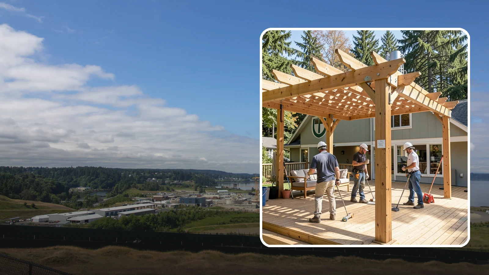 Pergola Over Deck in University Place, Pierce County, WA - A pergola over your deck that adds shade, structure, and Northwest-ready outdoor style.