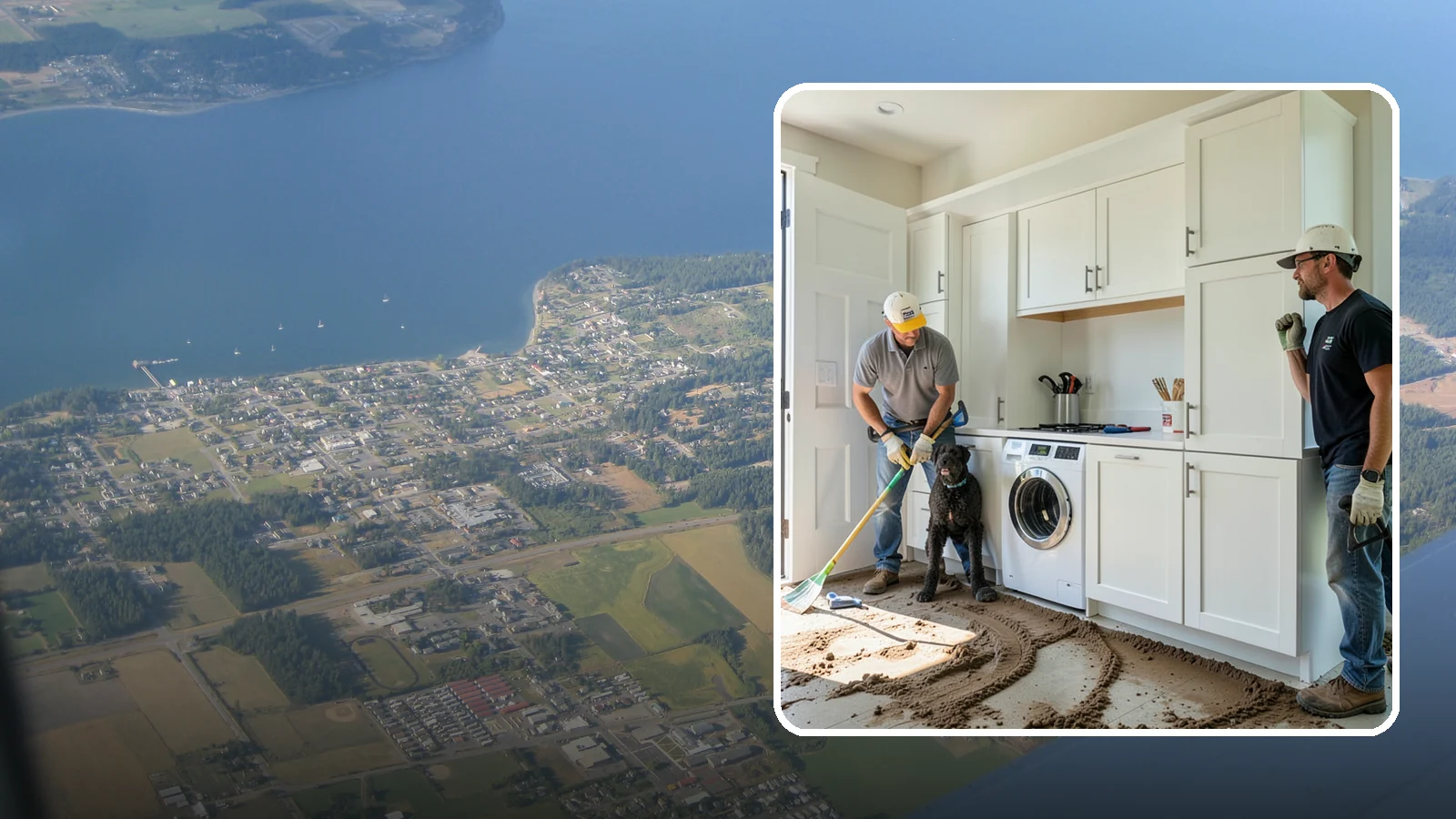 Pet Washing Station Construction in Coupeville, Island County, WA - We build built-in pet washing stations that keep muddy PNW dogs from tracking the trail through your house.