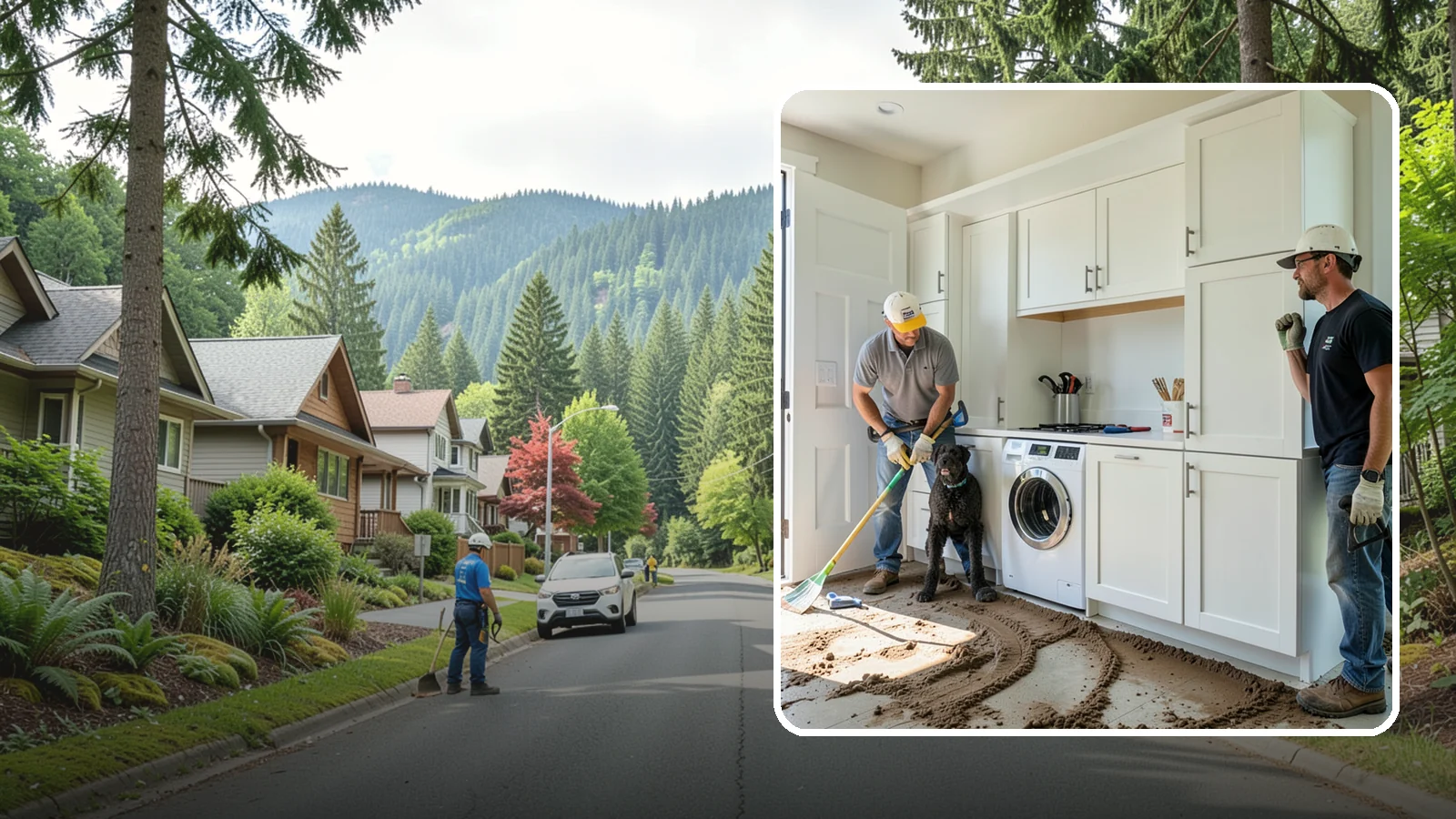 Pet Washing Station Construction in Darrington, Snohomish County, WA - We build built-in pet washing stations that keep muddy PNW dogs from tracking the trail through your house.