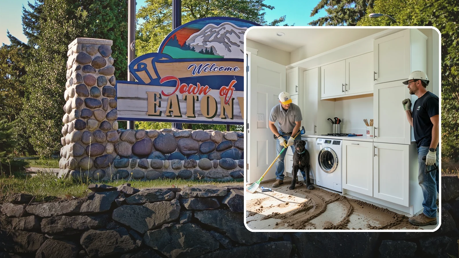 Pet Washing Station Construction in Eatonville, Pierce County, WA - We build built-in pet washing stations that keep muddy PNW dogs from tracking the trail through your house.