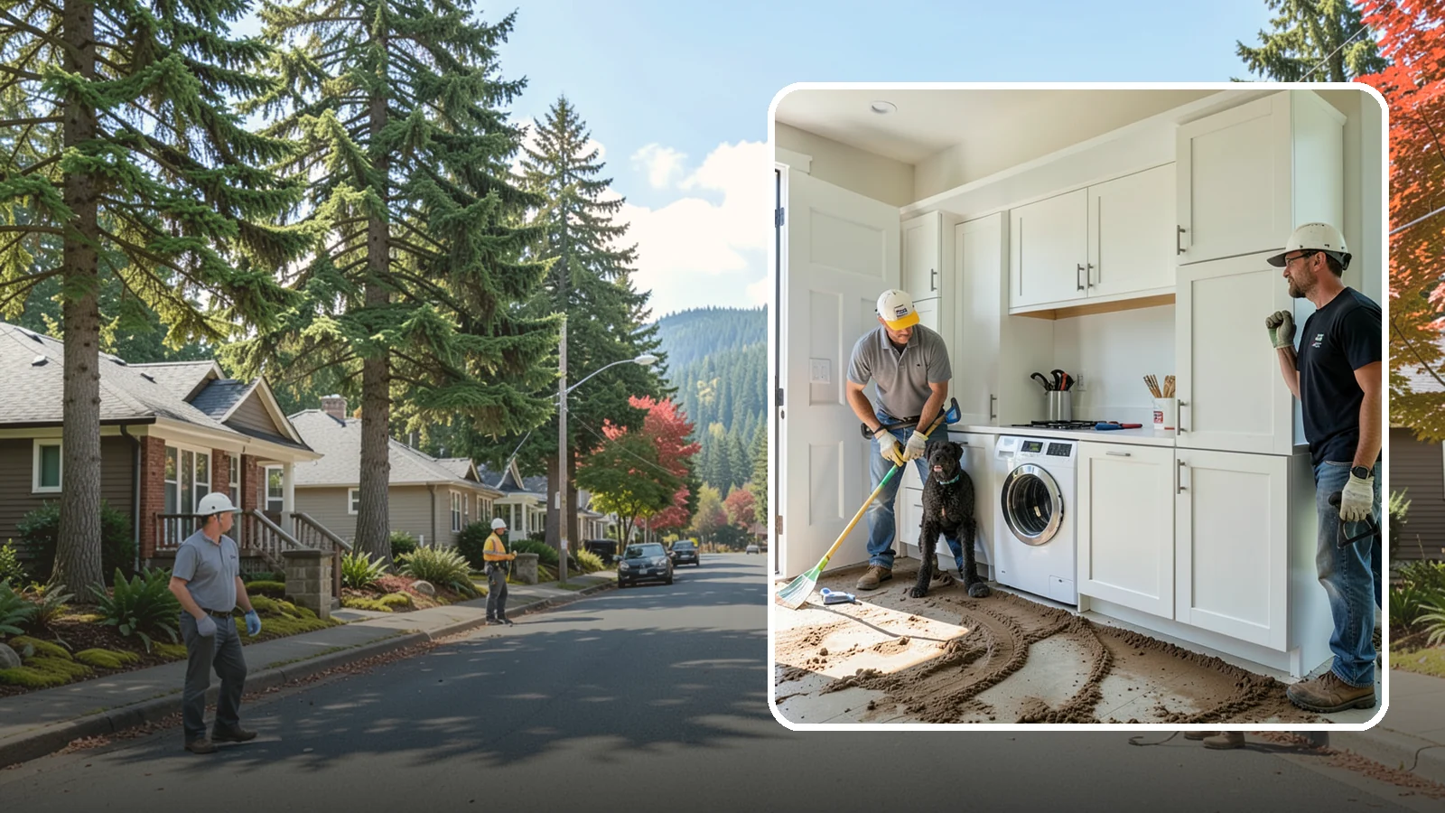 Pet Washing Station Construction in Hunts Point, King County, WA - We build built-in pet washing stations that keep muddy PNW dogs from tracking the trail through your house.