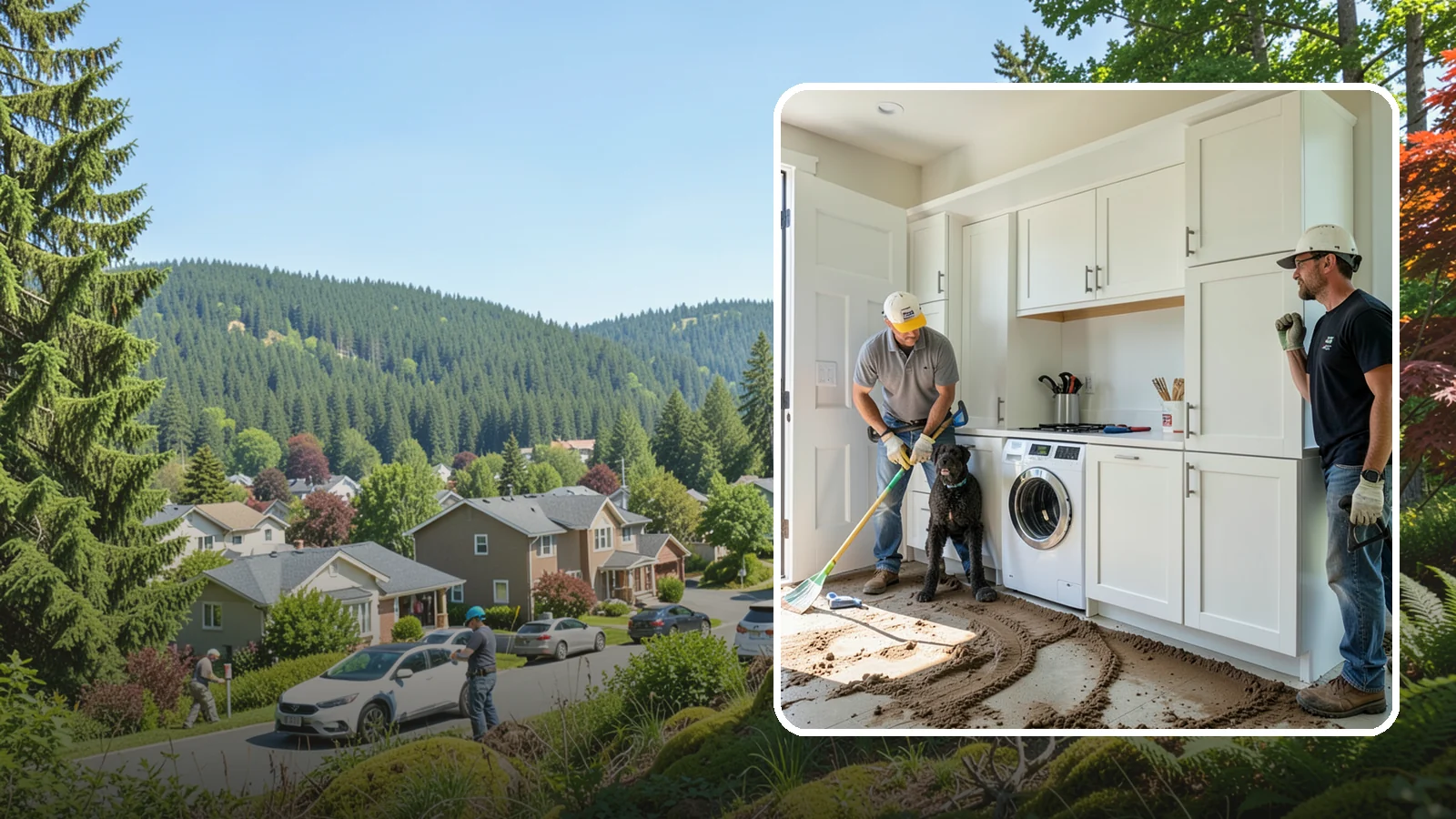 Pet Washing Station Construction in Index, Snohomish County, WA - We build built-in pet washing stations that keep muddy PNW dogs from tracking the trail through your house.