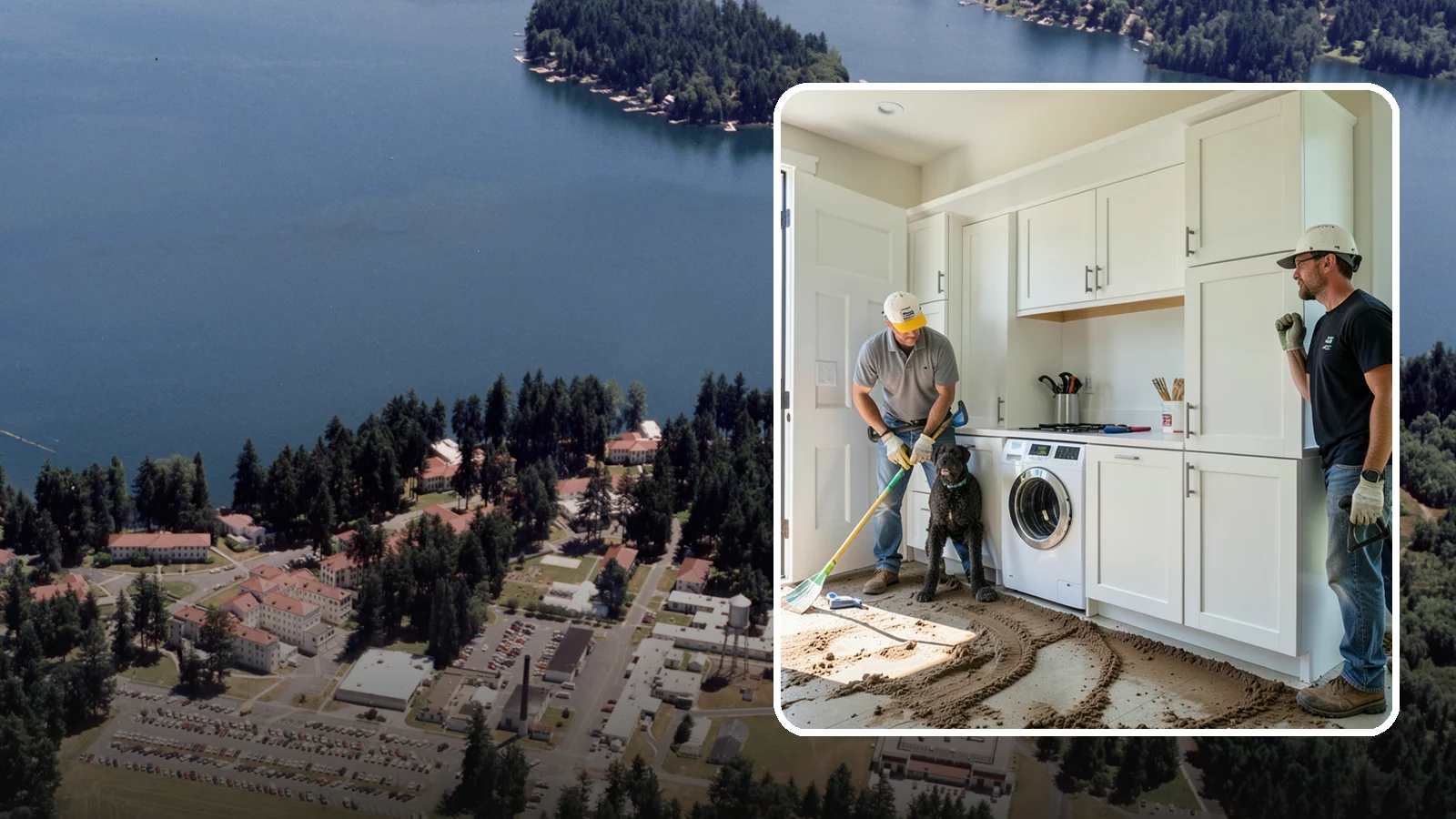 Pet Washing Station Construction in Lakewood, Pierce County, WA - We build built-in pet washing stations that keep muddy PNW dogs from tracking the trail through your house.