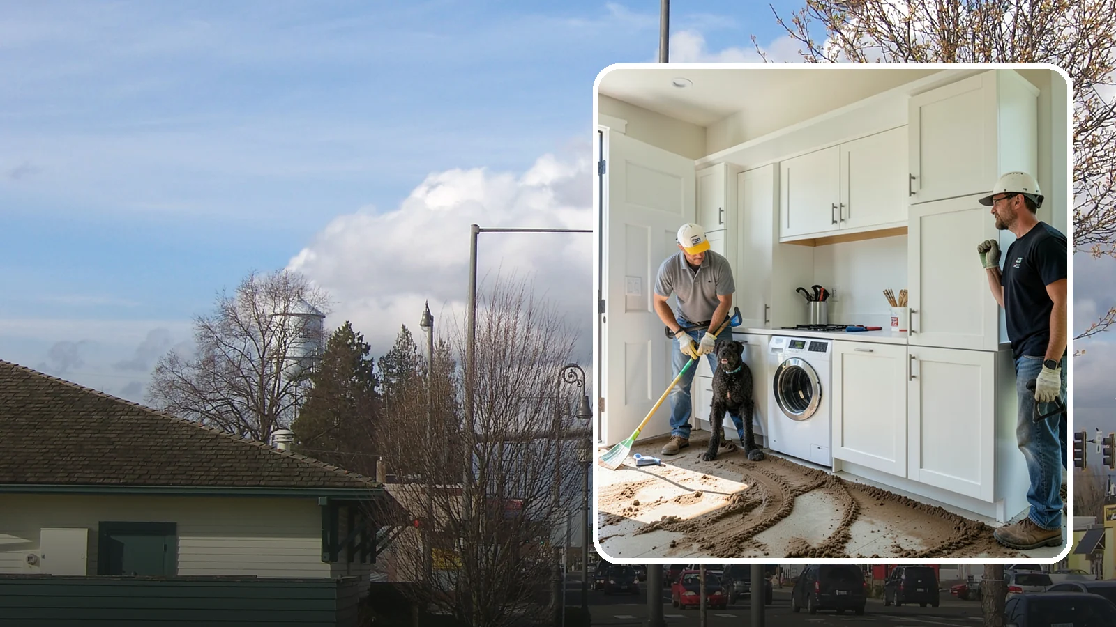 Pet Washing Station Construction in Marysville, Snohomish County, WA - We build built-in pet washing stations that keep muddy PNW dogs from tracking the trail through your house.