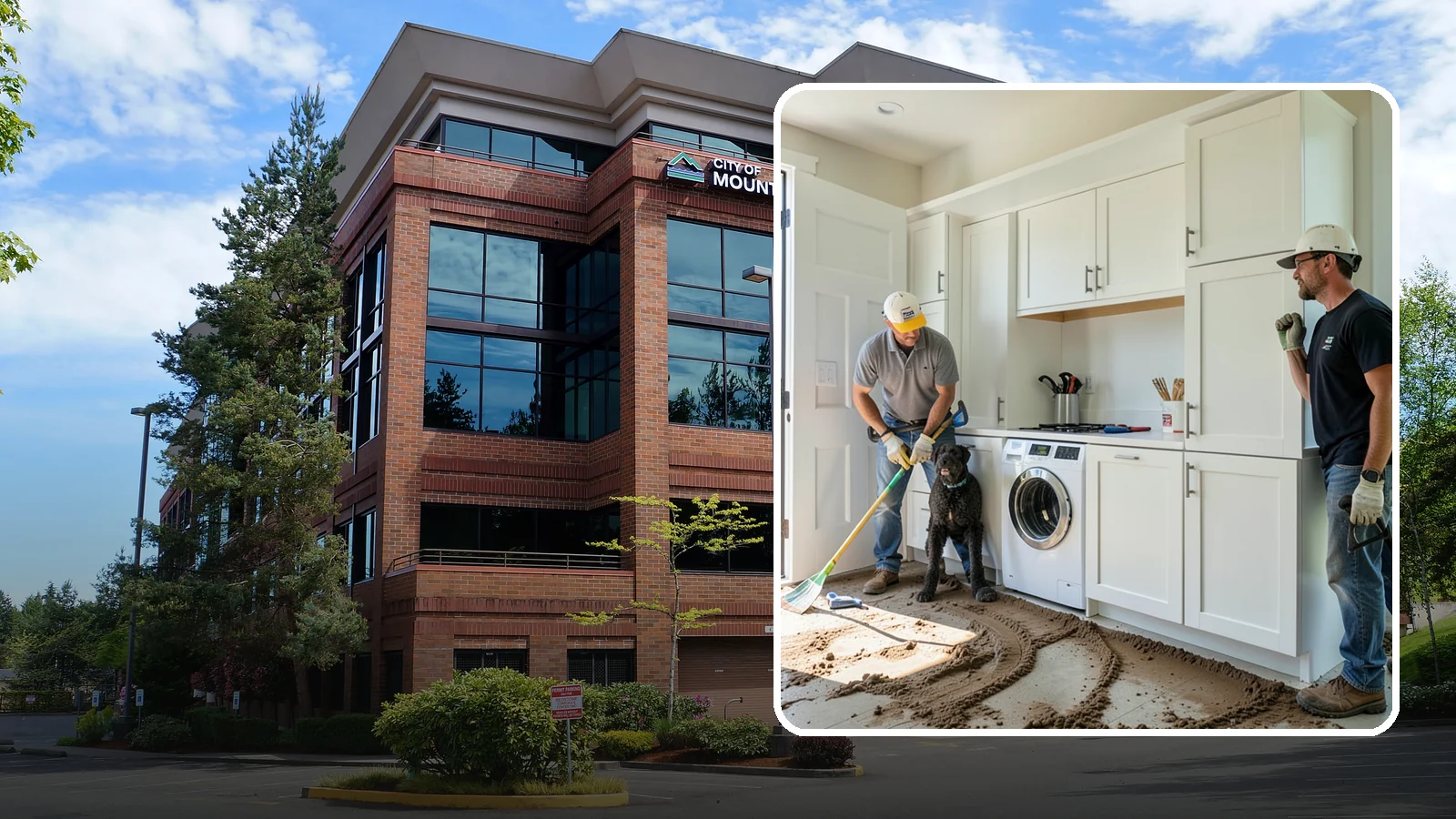 Pet Washing Station Construction in Mountlake Terrace, Snohomish County, WA - We build built-in pet washing stations that keep muddy PNW dogs from tracking the trail through your house.