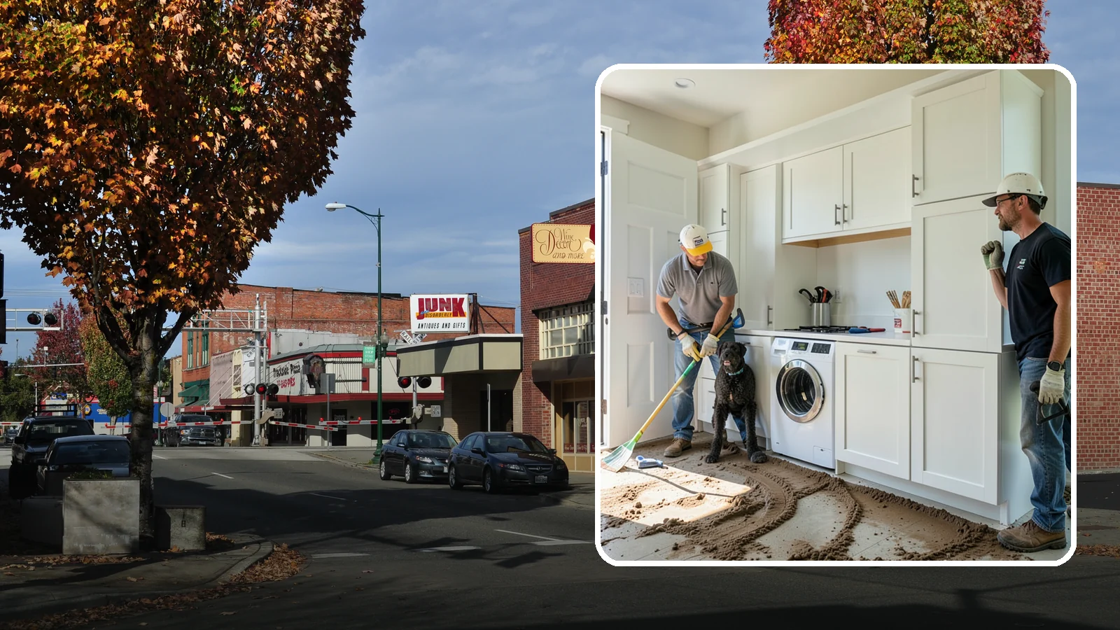 Pet Washing Station Construction in Puyallup, Pierce County, WA - We build built-in pet washing stations that keep muddy PNW dogs from tracking the trail through your house.