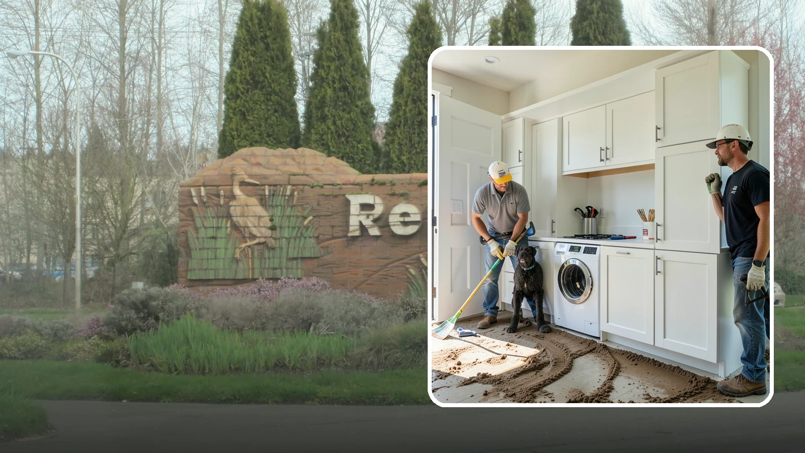Pet Washing Station Construction in Renton, King County, WA - We build built-in pet washing stations that keep muddy PNW dogs from tracking the trail through your house.
