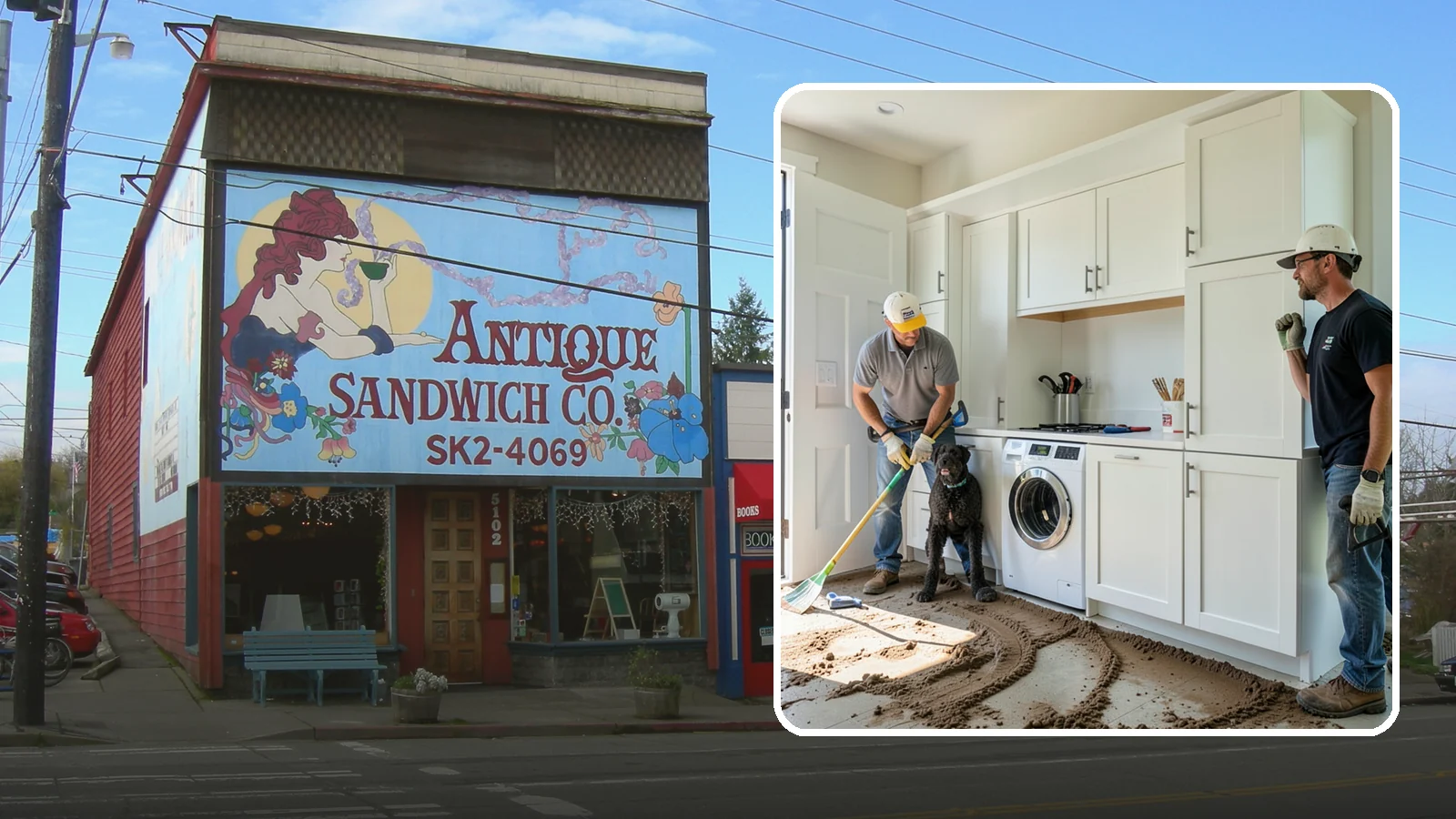 Pet Washing Station Construction in Ruston, Pierce County, WA - We build built-in pet washing stations that keep muddy PNW dogs from tracking the trail through your house.