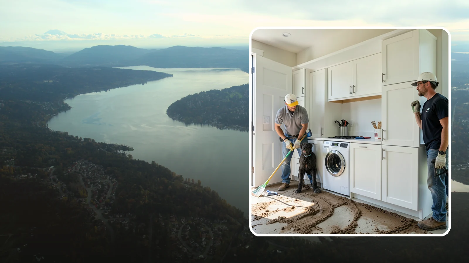 Pet Washing Station Construction in Sammamish, King County, WA - We build built-in pet washing stations that keep muddy PNW dogs from tracking the trail through your house.