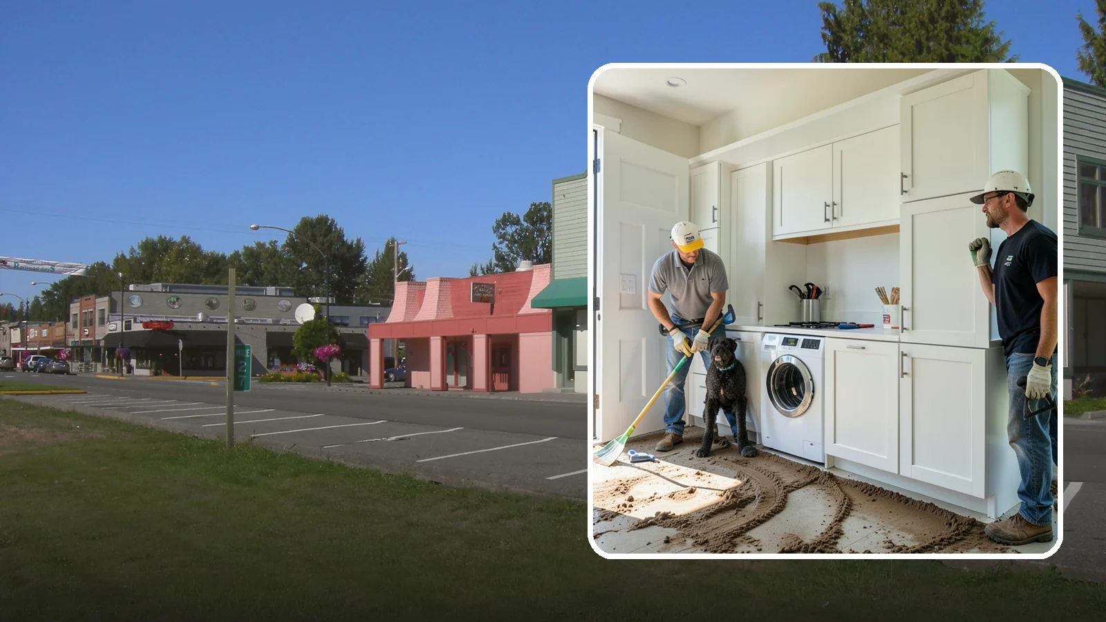 Pet Washing Station Construction in Snoqualmie, King County, WA - We build built-in pet washing stations that keep muddy PNW dogs from tracking the trail through your house.