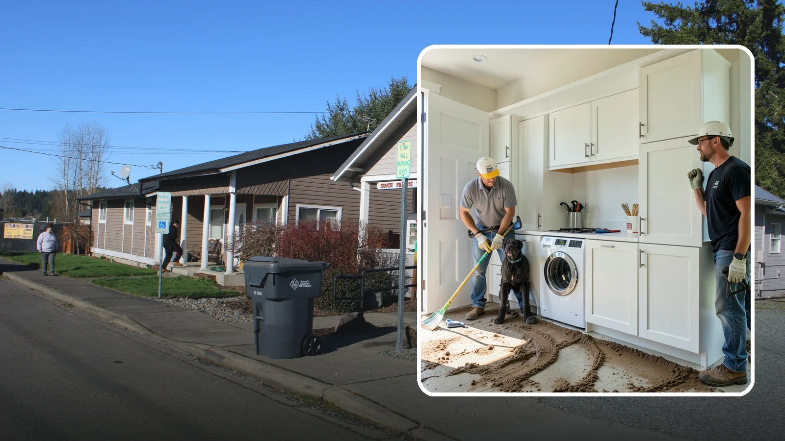 Pet Washing Station Construction in South Prairie, Pierce County, WA - We build built-in pet washing stations that keep muddy PNW dogs from tracking the trail through your house.