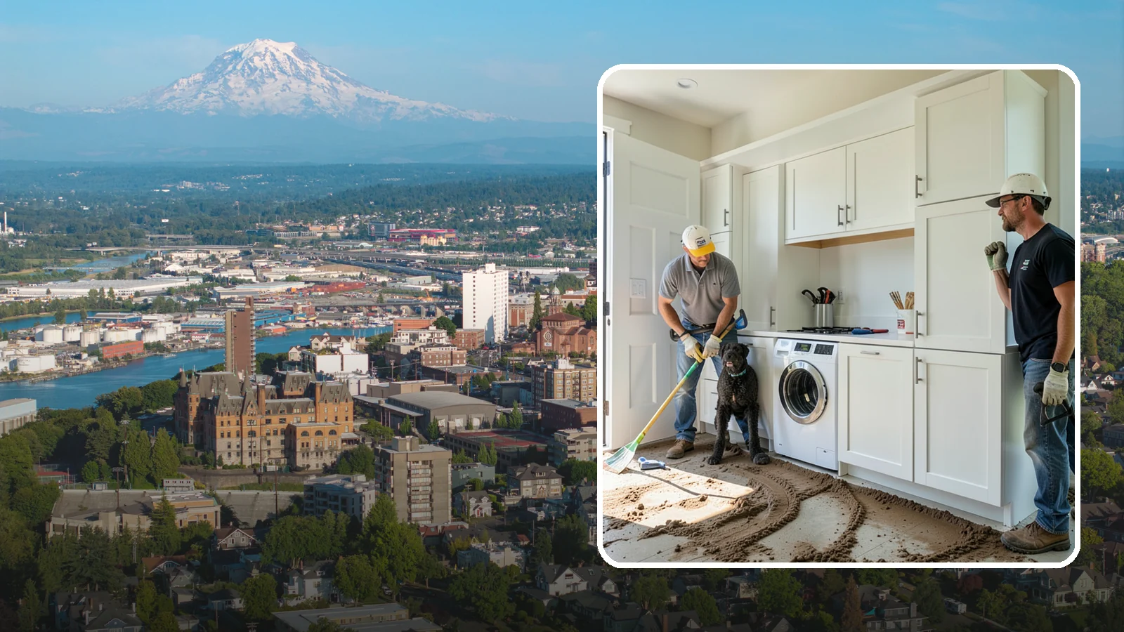 Pet Washing Station Construction in Tacoma, Pierce County, WA - We build built-in pet washing stations that keep muddy PNW dogs from tracking the trail through your house.