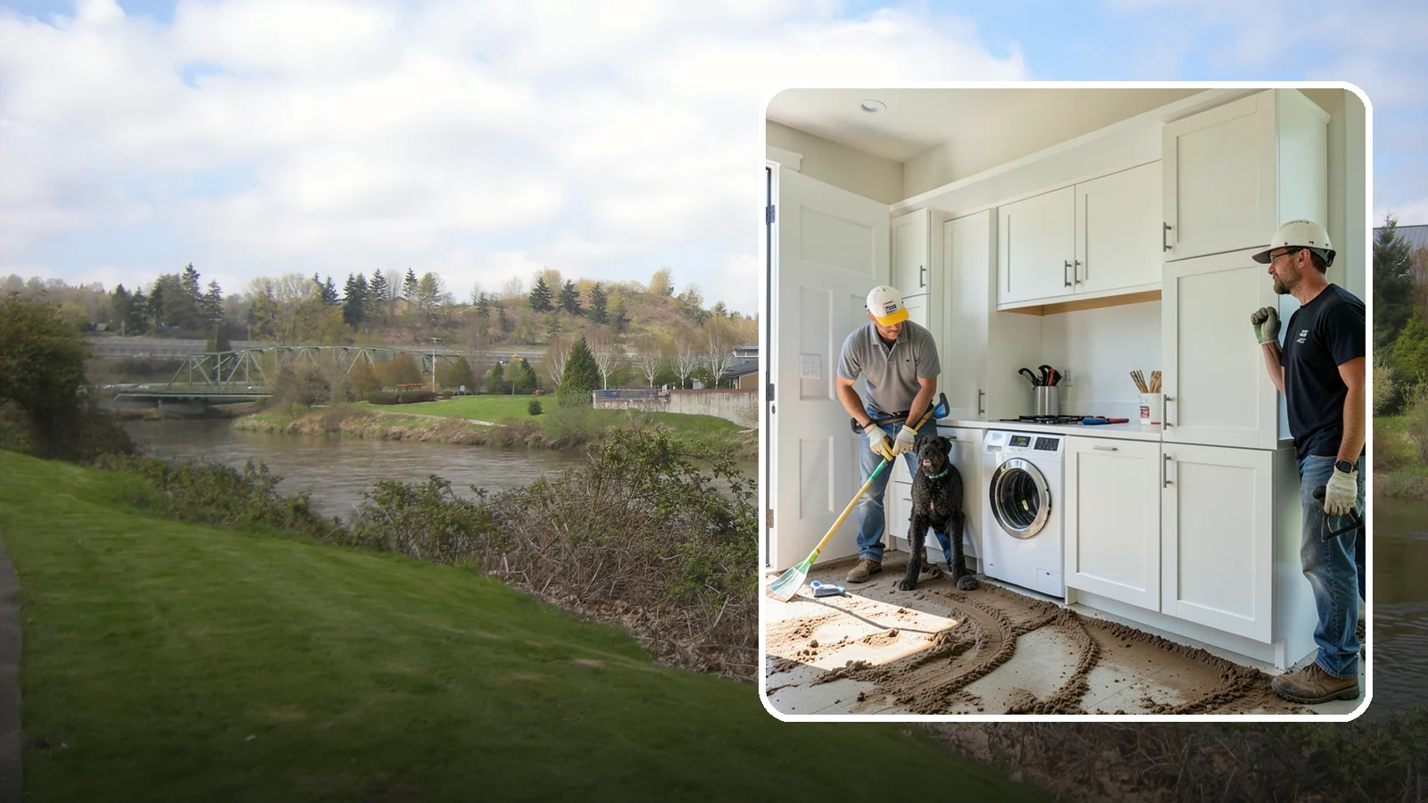 Pet Washing Station Construction in Tukwila, King County, WA - We build built-in pet washing stations that keep muddy PNW dogs from tracking the trail through your house.