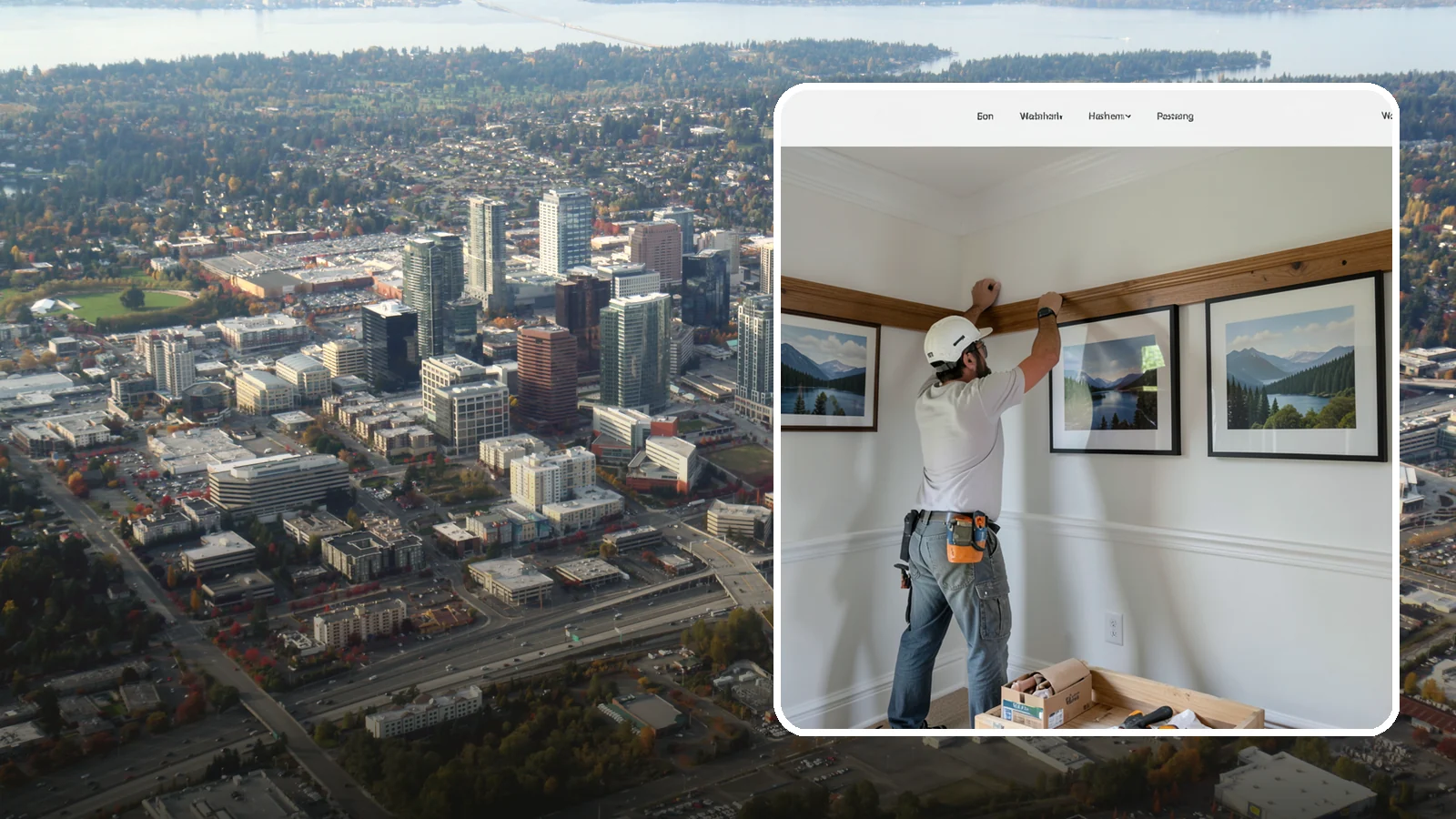 Picture Rail Installation in Bellevue, King County, WA - Period-authentic picture rail installation that lets you hang art without punching holes in your walls.
