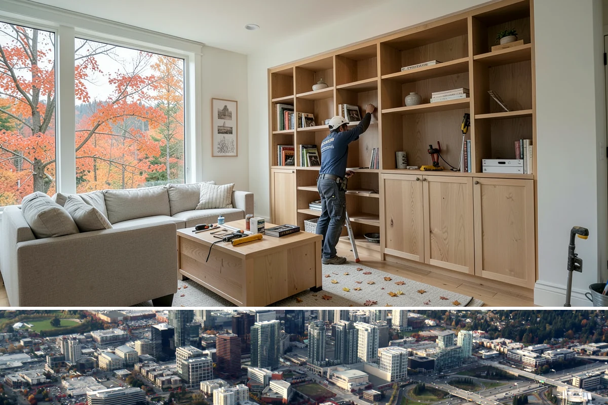 Picture Rail Installation in Bellevue, King County, WA - This interior detail installs year-round and is a rewarding rainy-season project for character homes across the Puget Sound.