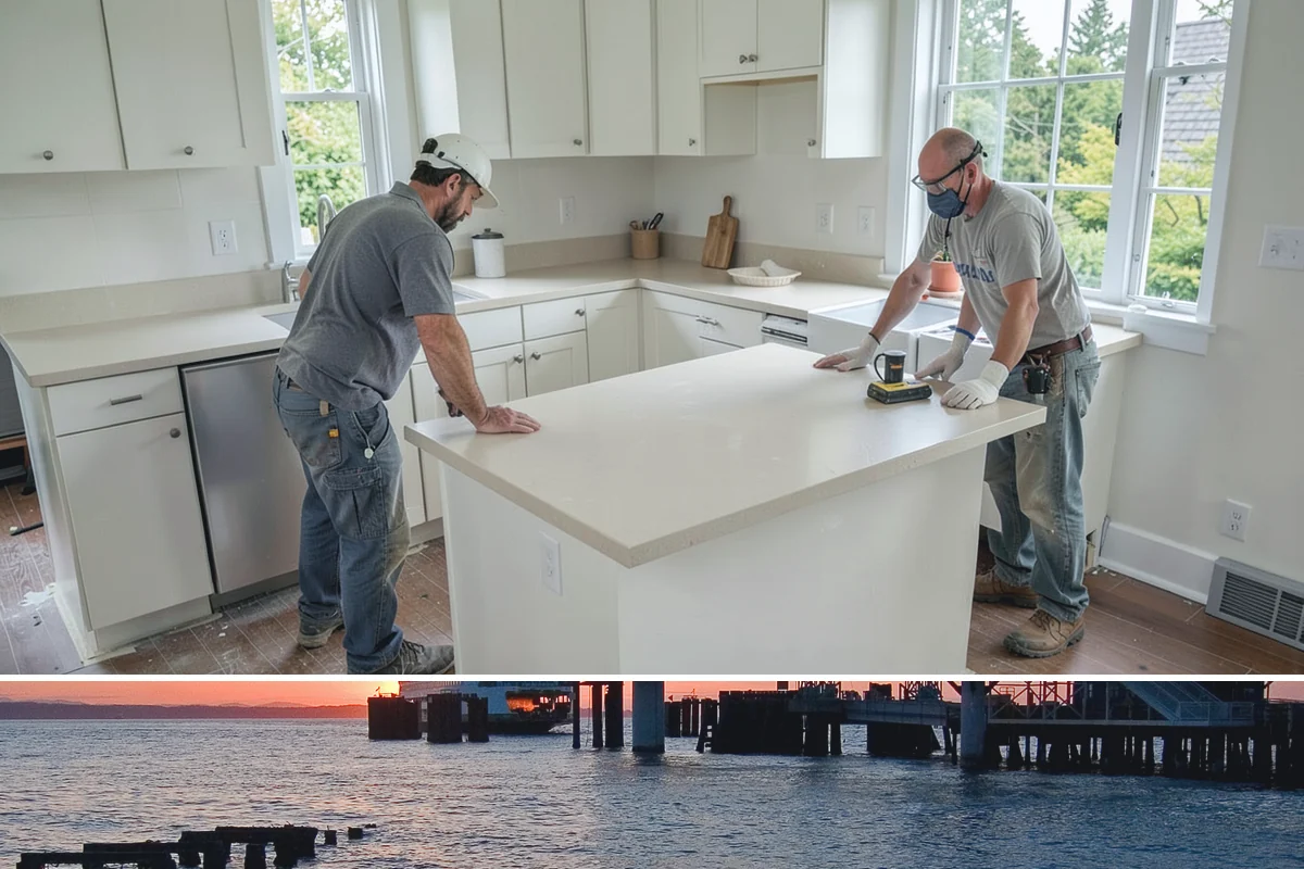 Picture Rail Installation in Edmonds, Snohomish County, WA - This interior detail installs year-round and is a rewarding rainy-season project for character homes across the Puget Sound.