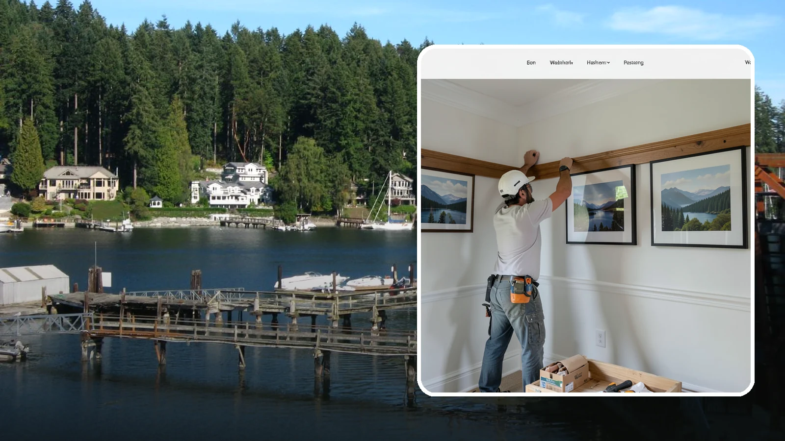 Picture Rail Installation in Gig Harbor, Pierce County, WA - Period-authentic picture rail installation that lets you hang art without punching holes in your walls.