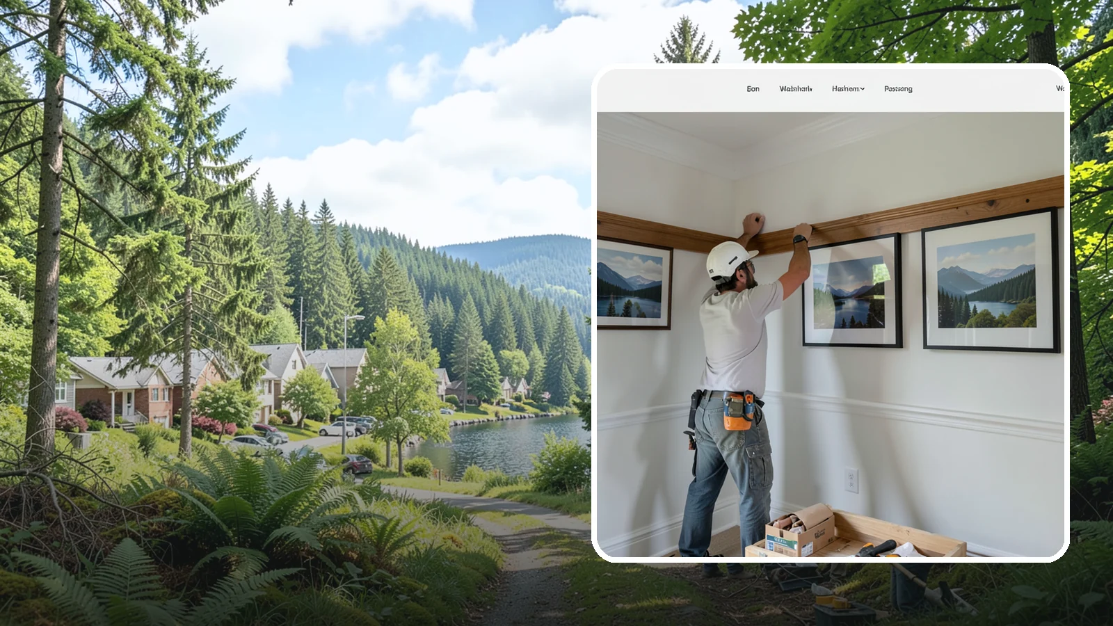Picture Rail Installation in Lake Forest Park, King County, WA - Period-authentic picture rail installation that lets you hang art without punching holes in your walls.