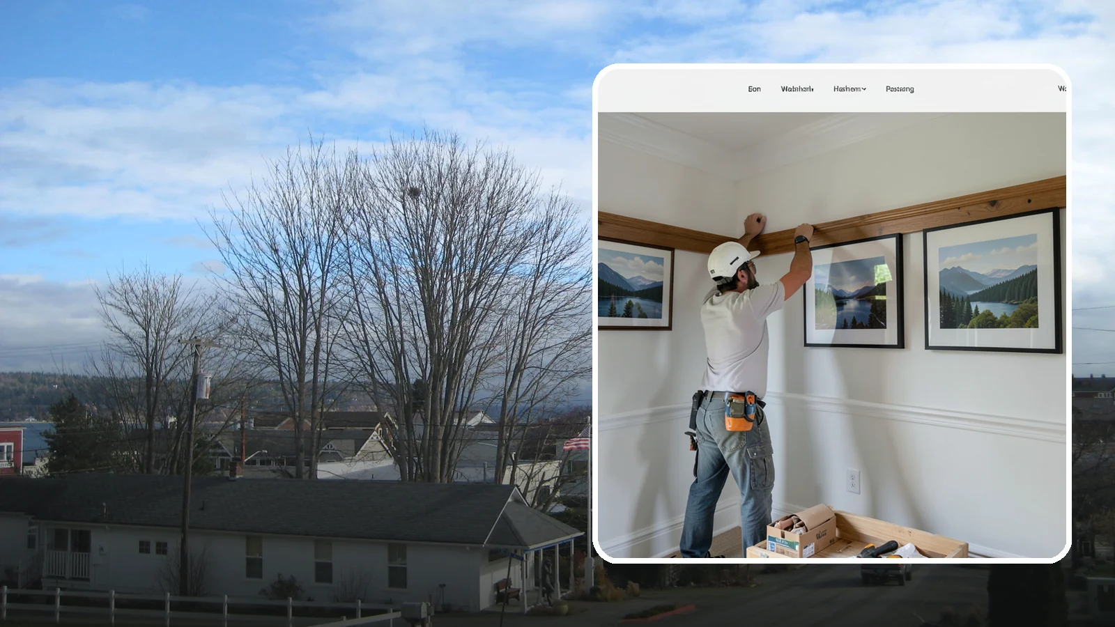 Picture Rail Installation in Langley, Island County, WA - Period-authentic picture rail installation that lets you hang art without punching holes in your walls.