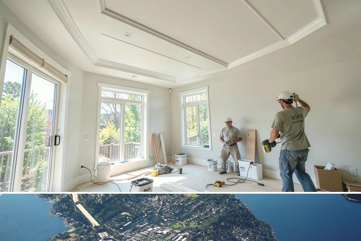 Picture Rail Installation in Mercer Island, King County, WA - This interior detail installs year-round and is a rewarding rainy-season project for character homes across the Puget Sound.