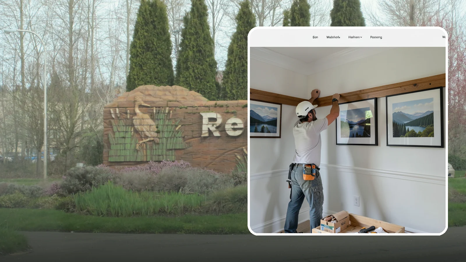 Picture Rail Installation in Renton, King County, WA - Period-authentic picture rail installation that lets you hang art without punching holes in your walls.