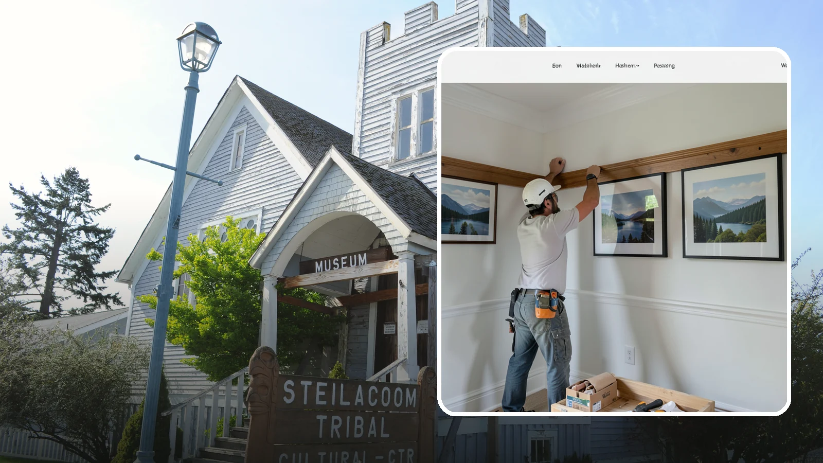 Picture Rail Installation in Steilacoom, Pierce County, WA - Period-authentic picture rail installation that lets you hang art without punching holes in your walls.