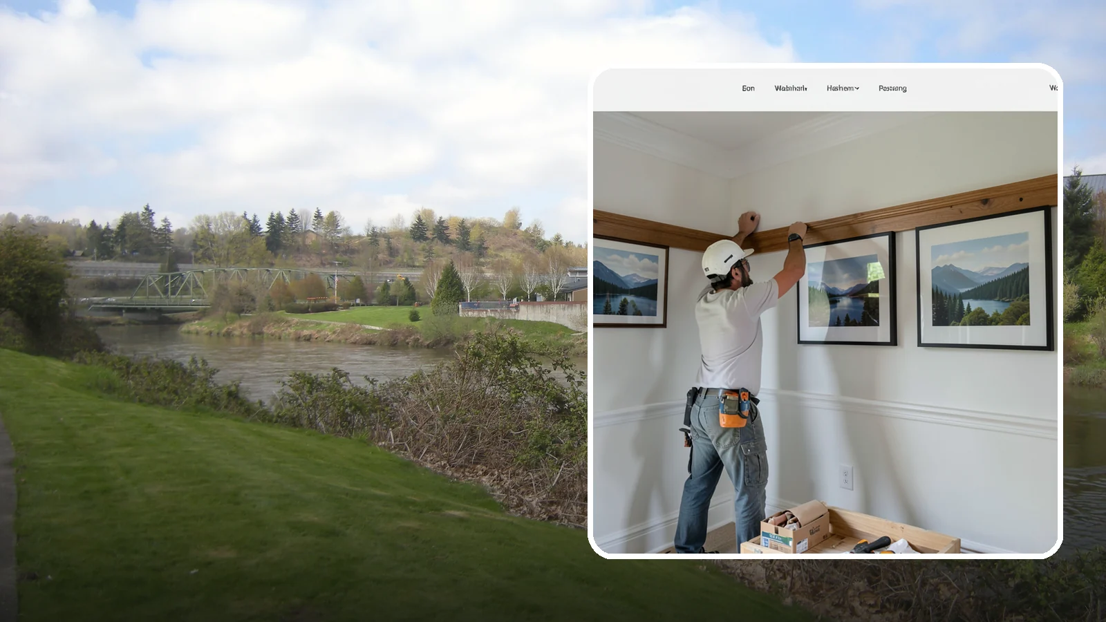 Picture Rail Installation in Tukwila, King County, WA - Period-authentic picture rail installation that lets you hang art without punching holes in your walls.
