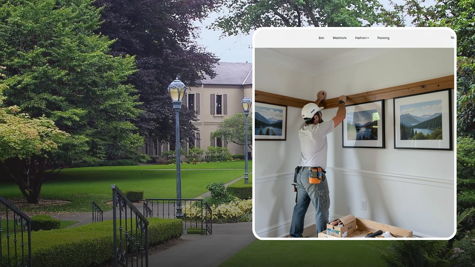 Picture Rail Installation in Woodinville, King County, WA - Period-authentic picture rail installation that lets you hang art without punching holes in your walls.