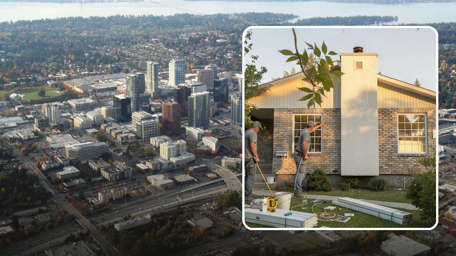 Picture Window Installation in Bellevue, King County, WA - Installing large fixed picture windows that frame the view and flood your rooms with Pacific Northwest light.