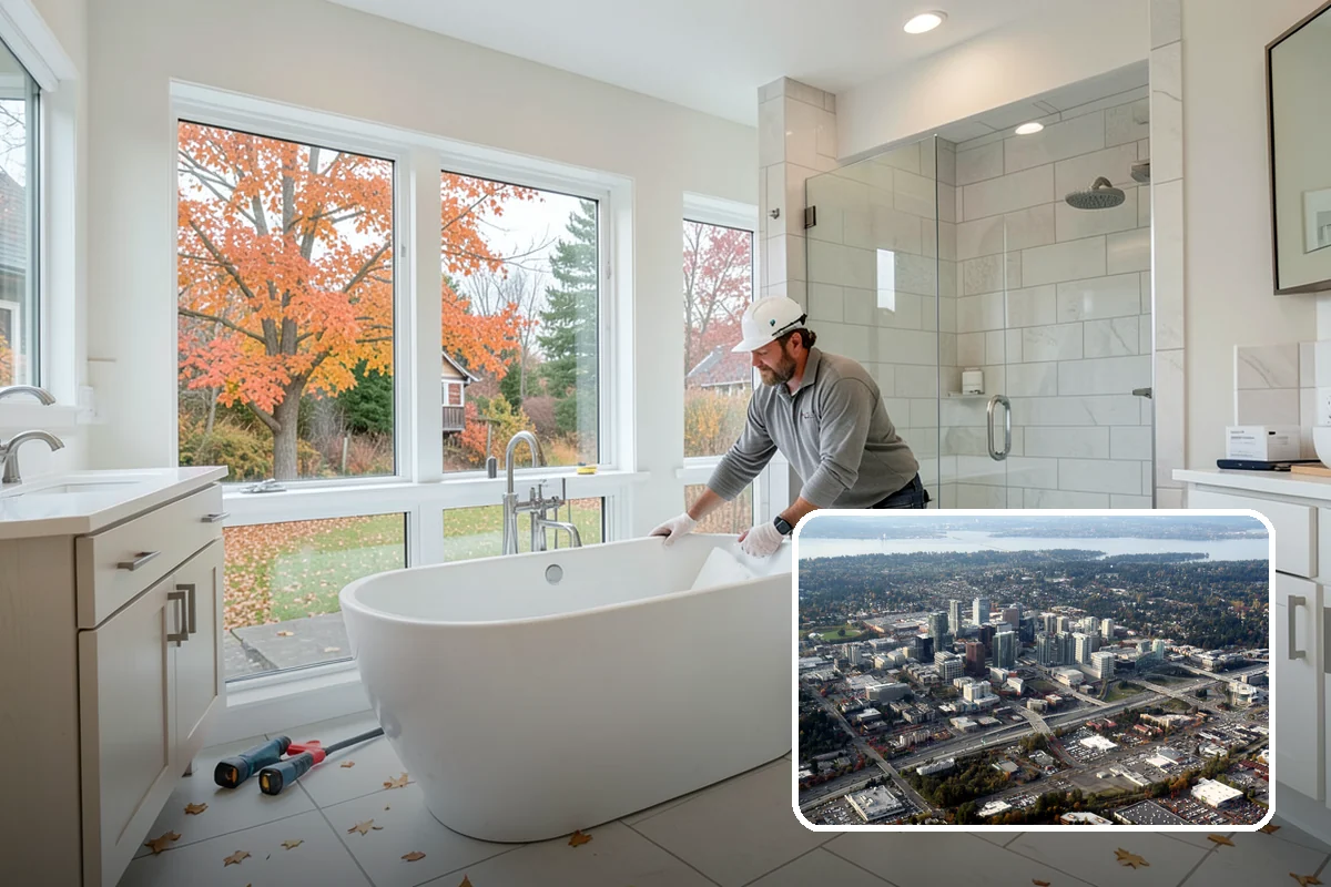 Picture Window Installation in Bellevue, King County, WA - Maximum unobstructed glass and daylight