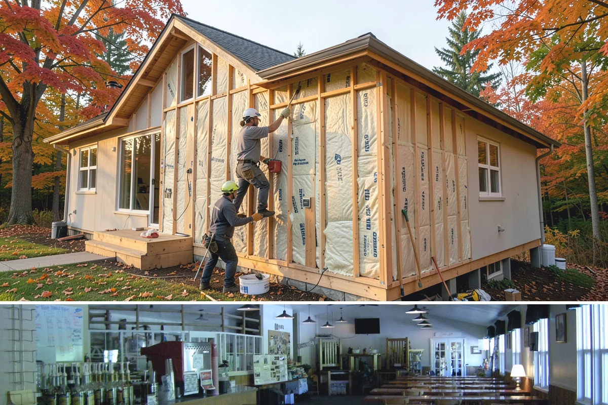Picture Window Installation in Black Diamond, King County, WA - Large fixed units are easiest to set and seal during calm, dry weather, though we protect the opening in any conditions.