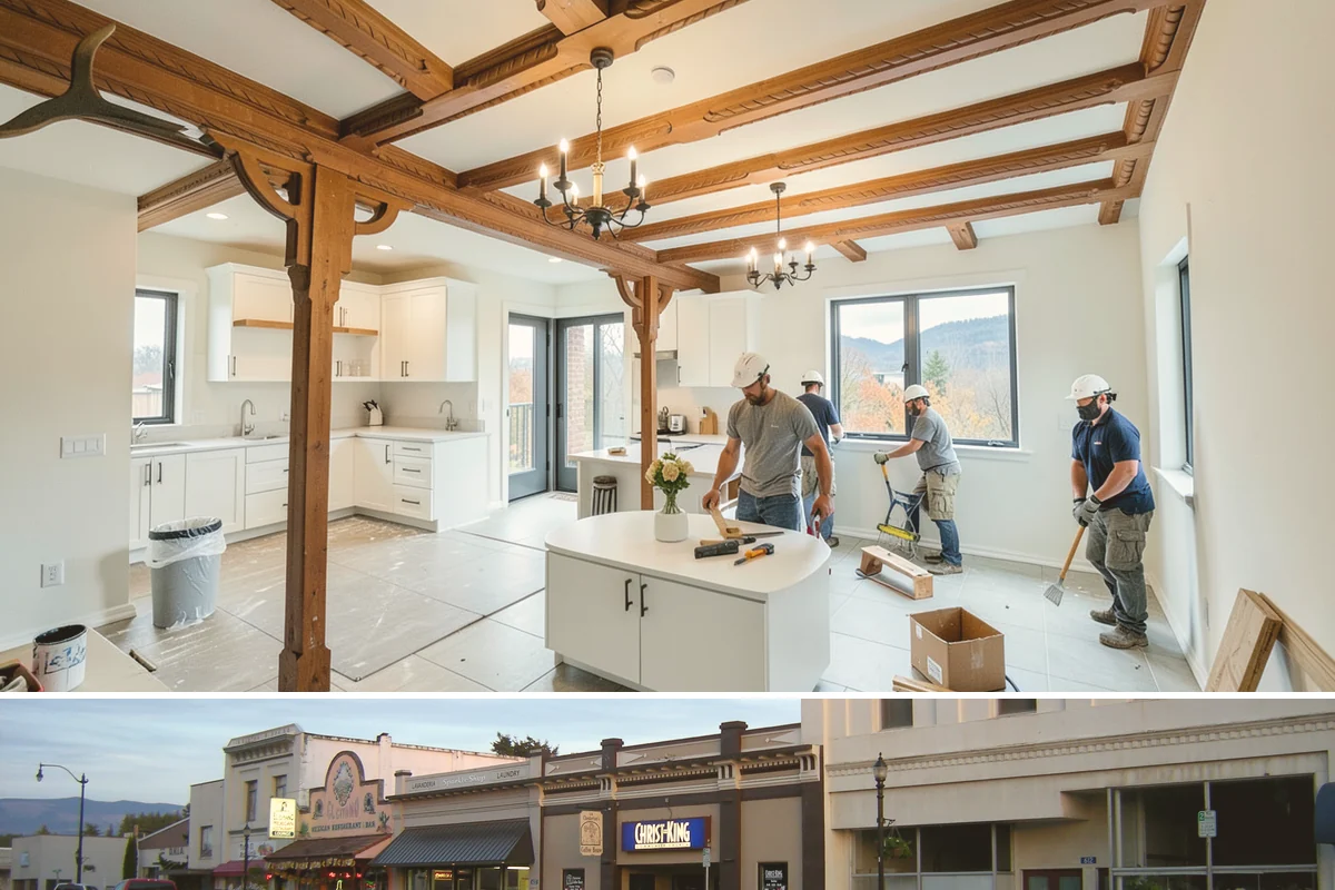 Picture Window Installation in Burlington, Skagit County, WA - Large fixed units are easiest to set and seal during calm, dry weather, though we protect the opening in any conditions.