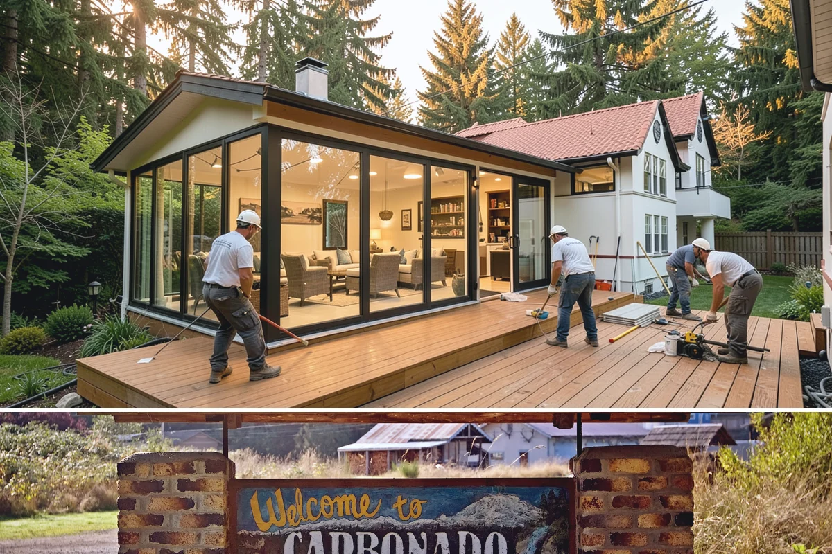 Picture Window Installation in Carbonado, Pierce County, WA - Large fixed units are easiest to set and seal during calm, dry weather, though we protect the opening in any conditions.