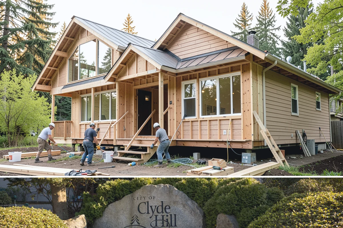 Picture Window Installation in Clyde Hill, King County, WA - Large fixed units are easiest to set and seal during calm, dry weather, though we protect the opening in any conditions.
